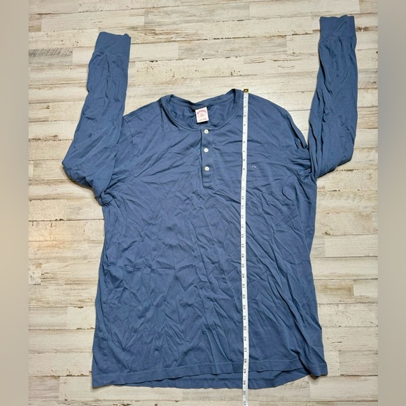 Brooks Brothers Crewneck Mens Large Navy 1/4 Button Up Cotton Long Sleeve - Picture 6 of 9